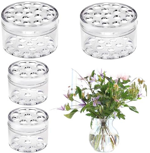 4-Teiliges Set Blumenhalter,Transparent Blumenstielhalter,Blumenstrauß Blumen Twister,Spirale Ikebana,Blumenblatt-BlumenstäNder Ikebana Vase,Blumenhalter FüR Vasen,Geeignet FüR Diy-Blumenarrangement