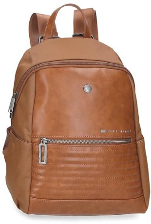 Pepe Jeans Biker Laptop-Rucksack, aus Polyester mit Kunstlederdetails., Breite, ergonomische und gepolsterte Träger, die sich perfekt an den Rücken anpassen, von Joumma Bags