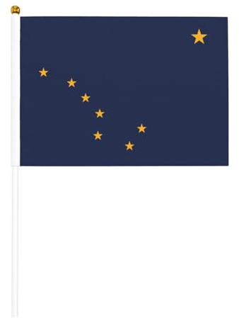 Flagge von Alaska, doppelseitig, zum Winken, 5,5 x 8,2 Zoll, Handflagge