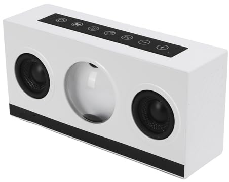 Luocute Ferrofluid-Lautsprecher, Kabelloser 5.3-Lautsprecher mit LED-Leuchten und Wecker, Tanzender Magnetischer Fluid-Visualizer für Schreibtisch, Schlafzimmer, Büro (White)