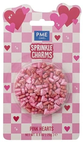 PME Cake Sprinkles Cœurs Roses (25g / 0,9oz)