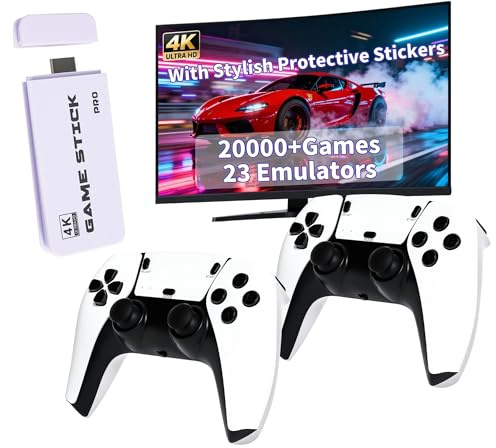 Consola De Juegos Retro Mejorada De 2025,Mando De Juegos Plug And Play For TV Con Salida HDMI 4K,Más De 20 000 Juegos Clásicos Y 23 Emuladores,Incluye Dos Mandos Inalámbricos