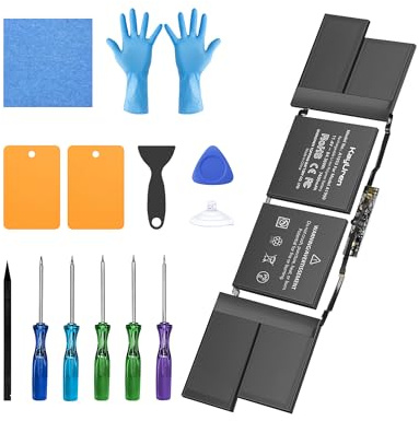 KayUren Replacement Battery for MacBook Pro A1990, 15-Inch, 2018-2019 | Battery model: A1953, 11.4V 7400mAh 84.36Wh, up to 1000 cycles, 5 screwdrivers, tool kit, installation guide