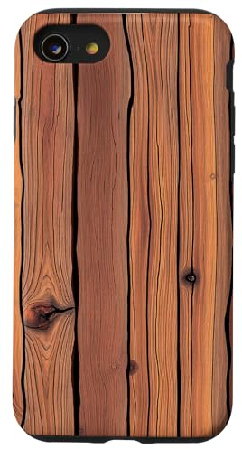 Planche De Bois Verticale Rustique À Structure en Bois Coque pour iPhone SE (2020) / 7/8
