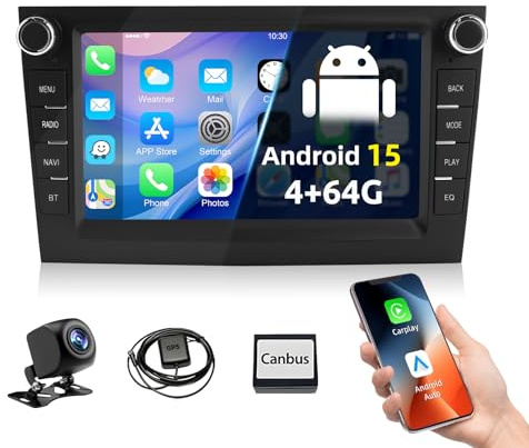 ESSGOO True 4+64G Wireless Autoradio mit Android Auto und CarPlay Für Vauxhall Opel Corsa C D Zafira B Astra G H Meriva Signum Combo, 7 Zoll Bluetooth Radio mit Rückfahrkamera FM RDS GPS WiFi