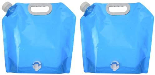 FOMIYES Bidon d'eau Pliable 2 Unités 10L Fermeture Étanche, Adapté pour Randonnée, Vélo et Camping, Paquet Hydratation Extérieur