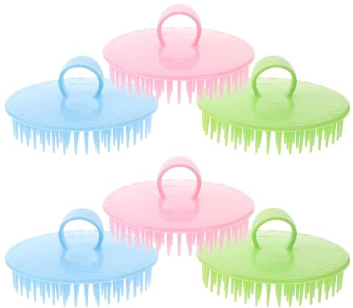 COMPUKAS Kopfhautmassagebürste 6 Stück Shampoo Bürste aus Pp für Haarpeeling und Reinigung Geeignet für Nass und Trockenanwendung in Friseursalons und Dusche Fettige Kopfhaut