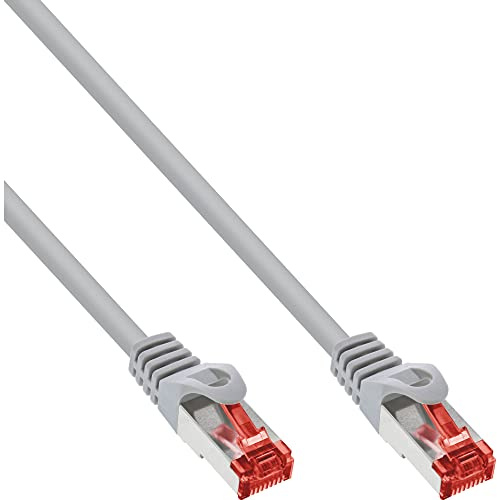 InLine 76907 Patchkabel, S/FTP (PiMf), Cat.6, 250MHz, halogenfrei, Kupfer, grau, 7,5m