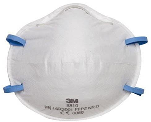 3M 8810 Lot de 3 Masques respiratoires filtrant coque sans soupape contre particules irritantes