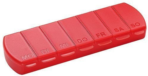 LBM-Shopping Pillendose 'Seven Days' mit 7 Fächern in rot