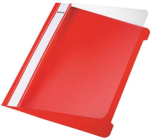 Leitz 4197-00-25 Hefter Standard, A5, langes Beschriftungsfeld, PVC, rot