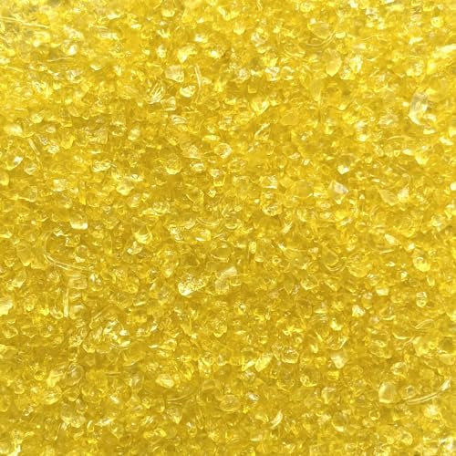 GLASNUGGETS 2-4mm. 5 kg. Kleine Glassteine 5000 g in GELB -30