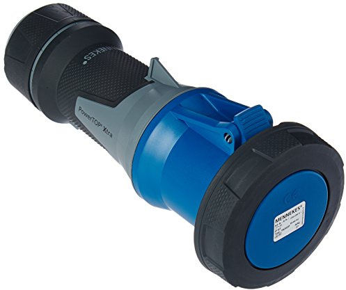 Mennekes (Unternehmen) 14202p Power Top Xtra Connector mit gummierten Bereich, IP 67 Schutz, 6 Stunden Earth Position, 3 pol, 63 A, 230 V, blau