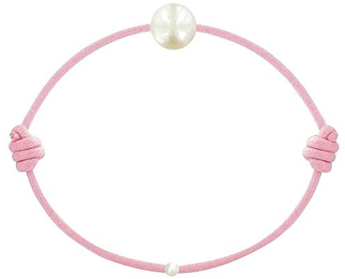LES POULETTES BIJOUX - Bracelet Enfant La Perle Blanche des Petites Poulettes - Classics - Rose