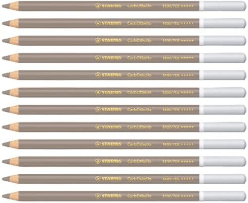 STABILO CarbOthello - Chalk-Pastel Pencil | Pack of 12 - Warm Grey 4