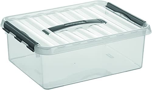 Sunware 78600017 - Aufbewahrungsbox „the q-line“, 12 Liter, mit Deckel, transparent, 1 Stück