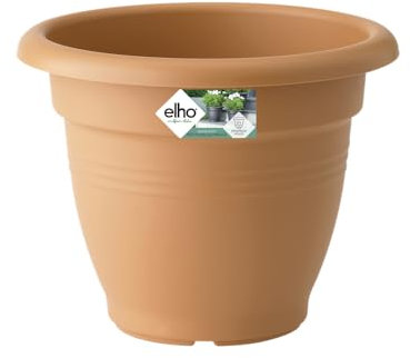 Elho Green Basics Campana 35 - Pot De Fleurs pour Extérieur - Ø 34.0 x H 27.0 cm - Marron/Terre Cuite Doux