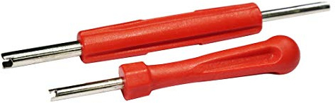 sourcing map Ventilkern Ausdreher Set 2 Stück Rot/Silber
