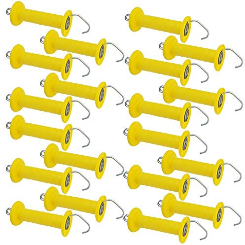 VOSS.farming SUPER Spar Pack - 20x Torgriff mit einfacher Zugfeder - Elektrozaun Torgriff isolierter und gut sichtbarer Zugang zur Weide