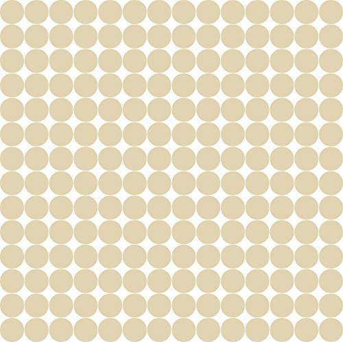 Wandtattoo Kinderzimmer 196 Punkte je 4 cm groß Wandkonfetti, Kreise Polka Dots Schlafzimmer Wohnzimmer Deko / 57x57cm / 082 beige