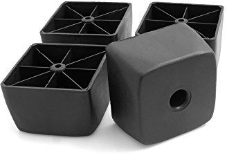 Design61 Lot de 4 patins pour meubles en plastique - À visser - Pour canapé, fauteuil - Noir - 70 x 45 mm (l x H)