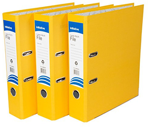 [Pack of 3] Yellow A4 Lever Arch Files 70mm Paper Storage Archive Legal Document Folders