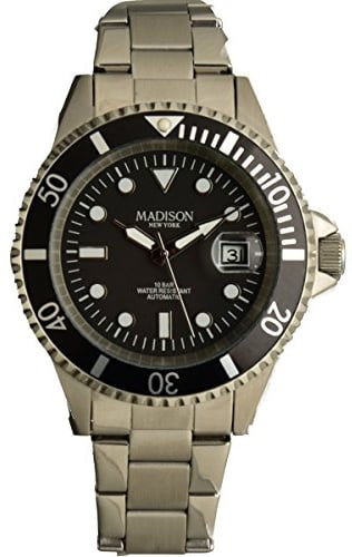 Madison Automatik Herrenuhr Stahlband G2954A12 drehbare Lünette schwarz