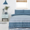Sleepdown Set copripiumino reversibile, motivo a righe, facile da pulire, morbido e comodo, con federe, per letto matrimoniale (200 x 200 cm)