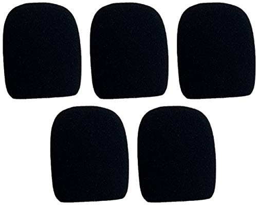 IoYoI 5 Pcs Black Thick Foam Mic Covers Microphone Windscreen Pop Filters Handheld Studio Recording Equipment Live Sound Stage KTV