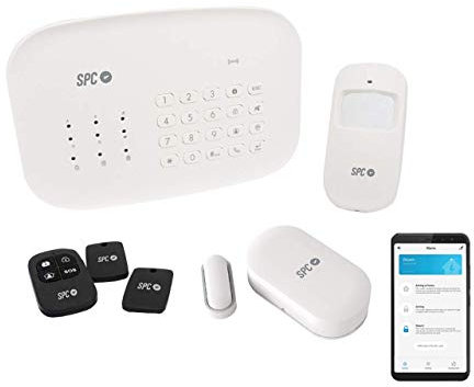 SPC Interceptio – Kit Sistema de Alarma Inteligente Wi-Fi Smart Home compatible con Amazon Alexa, Google Home – Color Blanco