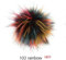 Unbekannt Fell Pompon mit Druckknopf 102 Rainbow