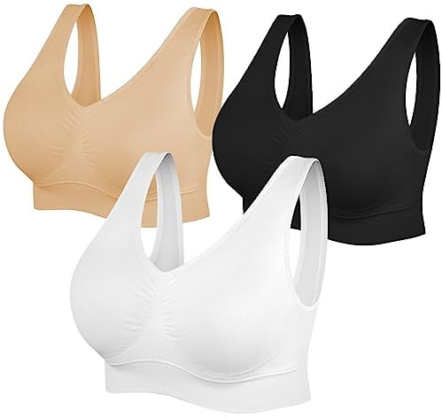 SIMIYA Sports Bras for Women, Yoga Comfort Seamless Wireless Sports Bra