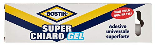 Bostik Superchiaro Gel innovativa formula adesivo a contatto universale in gel, non gocciola e non crea striature, per incollaggi verticali astuccio 50gr, giallo