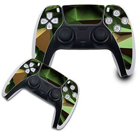 Finest Folia 2er Set Schutzfolie kompatibel mit PS5 Controller Design Cover | Vinyl Sticker Polygon Camouflage Spielekonsole Zubehör Schutz Folie selbstklebend Kratzschutz Aufkleber Skin Schutzhülle
