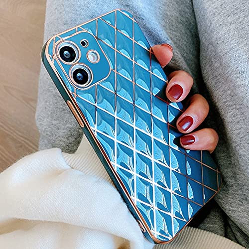 OWM iPhone 11 Case Silicone [Quilted Designer Back] Shockproof Gold Edging Luxury Girls Women [Camera Lens Protective] Phone Cover Compatible for iPhone 11-6.1 Inch (Blush Green)