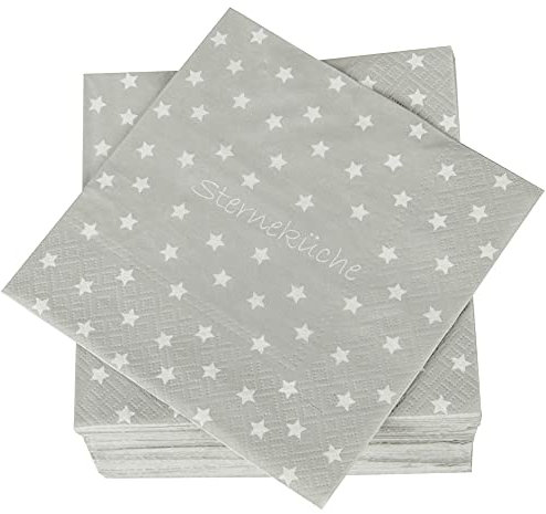 Hochwertige Servietten (80er Pack) 33x33 cm, 3-lagig - Partyservietten mit Motiv Sterneküche - für Party, Geburtstag oder Feiern