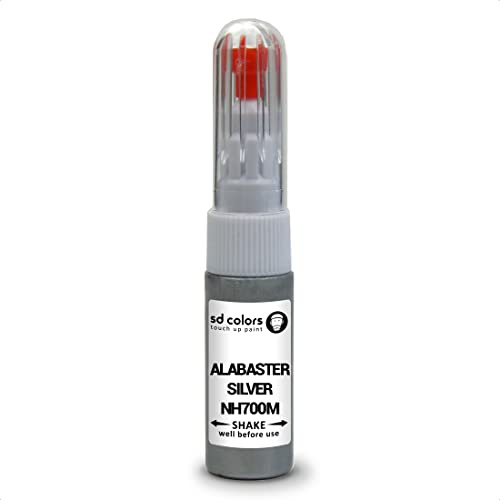 SD COLORS Alabaster Silver NH700M Reparaturset, kompatibel mit Honda NH700M Lackstift, 20 ML, Farbcode NH700M, Alabaster Silber