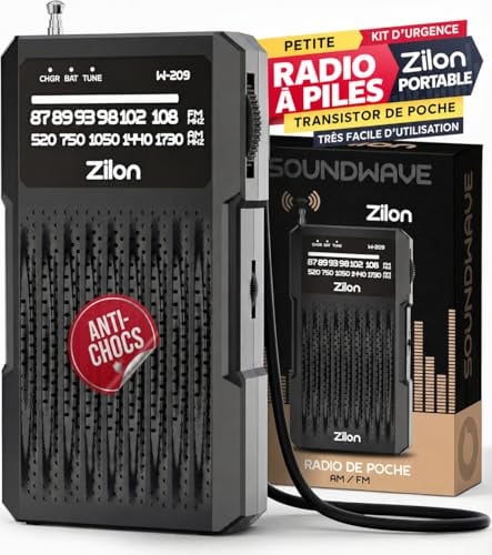 Radio a Pilas Pequeña Transistor Portatil Analogica FM Am Mini de Bolsillo | Kit de Emergencia y Entrada de Auriculares, Numeros Grandes para Facil Vision y Antigolpes, Ideal Personas Mayores AA
