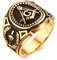 Musihy Eternity Ring, Herren Ring XXL Ring Edelstahl Freimaurer Gold Ringgröße 11