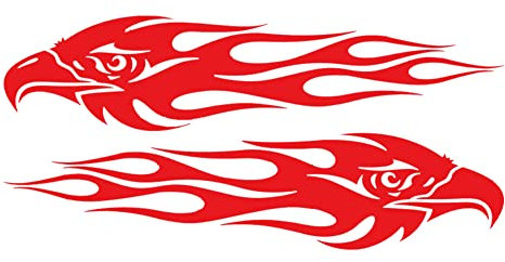 Feuer Flamme Aufkleber,MoreChioce 2 Stücke Racing Alder Flamme Autoaufkleber Seitenaufkleber Wasserdichte Karosserie Decal Selbstklebend Vinyl Grafik Aufkleber Styling Aufkleber,Rot