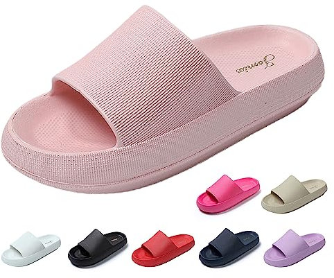 JOMIX Ciabatte Donna Estive Comode Ciabatte Nuvola Mare Donna Ciabatte Gomma Morbida Suola Spessa Casa Piscina Spiaggia SD5171-6 (Rosa, 38)