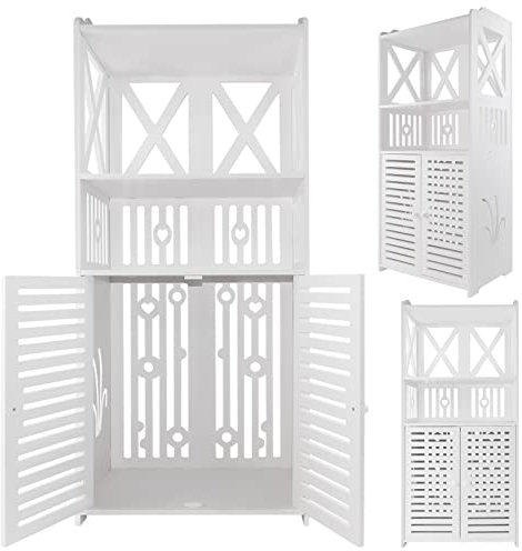Petit buffet de rangement à poser au sol, armoire de rangement à poser au sol, étagère de rangement blanche, armoire de rangement autonome, armoire de rangement pour papier toilette