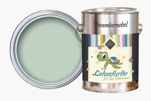 Caleo Color Lehmfarbe NOVEMBERNEBEL Mint, 2,25 Liter - ökologische Wandfarbe für Wohnzimmer und Co. - hoch deckend, tropffrei, geruchsneutral