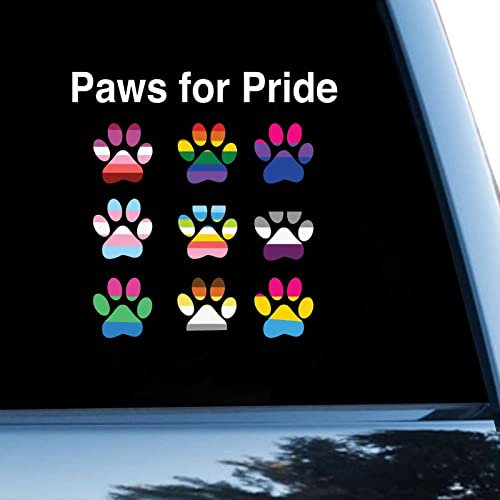 Paw for Pride Lgbt Lesbian Pansexual Sticker, LGBT Pride Vinly Decal for Cars Laptops, Windows, Walls, Fridge, Toilet And More,6 inch