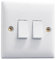 Double Light Switch White | VELTZ Pro | 2 Gang 2 Way 10 Amp | Slim Curved Round Edge Design | Wall Electrical Power Switched