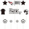 Guoguonb Fußball Tortendekorationen 1 Groß Happy Birthday Cake Topper und 20 Stück Fußball-Zubehör Cupcake für Fußball Thema Kuchen Deko Kinder Geburtstagsparty Dekoration