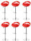 homewell Barhocker 6er Set, Sitz aus ABS-Kunststoff, Drehbare Barhocker Höhenverstellbar 55 bis 75 cm, Metall Basis aus Edelstahl mit Fußstütze (6, Rot)