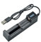 Lrtzizy Chargeur de Batterie Rechargeable Universel à Chargement USB 1 Slot Chargeur de Batterie au Lithium pour 18650 26650 14500 16340 ABS