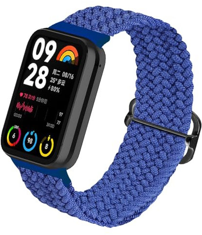 SeNool Nylon Intrecciato Cinturino per Xiaomi Smart Band 9 Pro/Xiaomi Smart Band 8 Pro, Sportivi Elastico Intrecciato Cinturino Fibbia per Xiaomi Redmi Watch 5 / Xiaomi Redmi Watch 4 - Blu