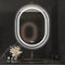 furduzz Badezimmer-LED-Spiegel oval, 600 x 800 mm, Wand-Kosmetikspiegel mit Vorder- und Hintergrundbeleuchtung, beschlagfrei, wasserdichter Smart-Spiegel, Memory-Funktion, 3 Farben stufenlos dimmbar